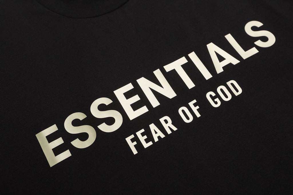Fear Of God Essentials Silver Foil Letter Crew Neck Unisex T Shirt