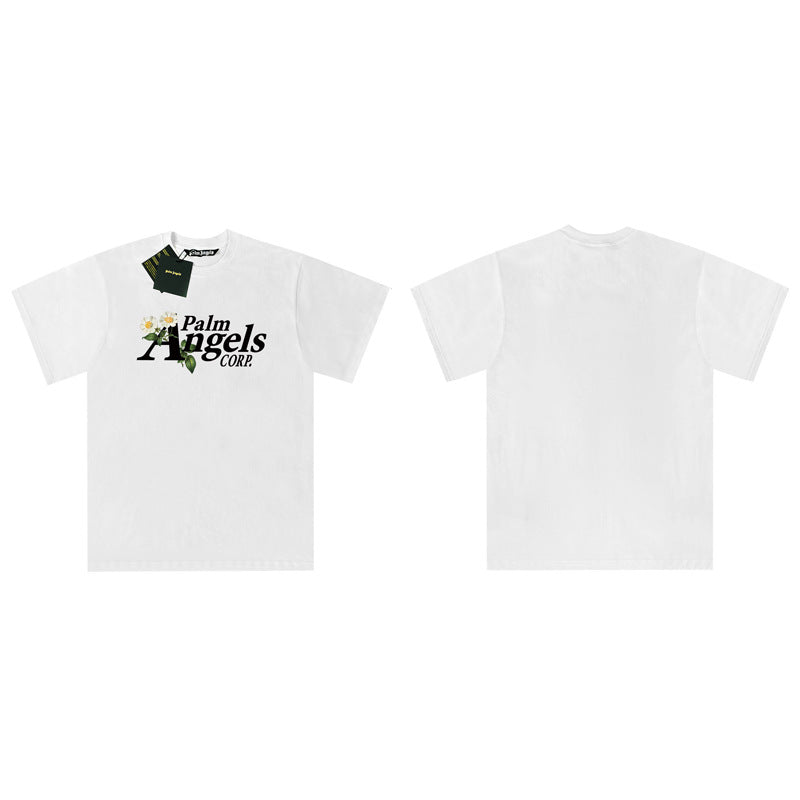 Palm Angels Graphic Print Tee Loose Crew Neck Streetwear T-Shirt