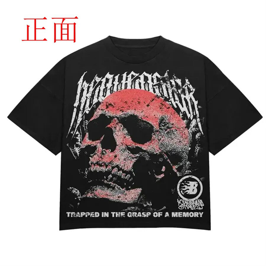Warzone Studios Style Y2K Doppelseitiges Graffiti Oversized Vintage Baumwoll-T-Shirt
