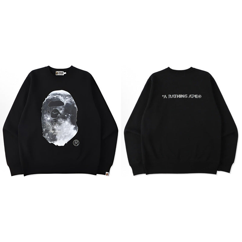 Bape Camo Ape Head Graphic Washed Oversized Crewneck Streetwear