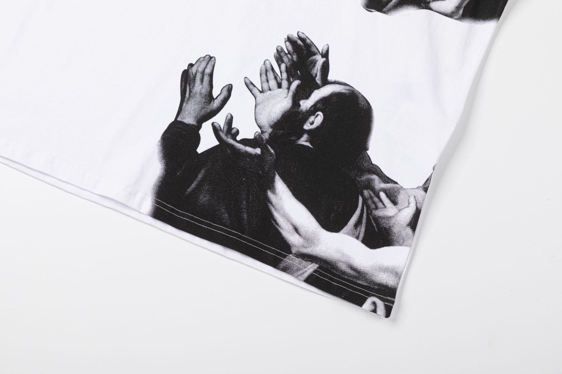 Madonna Oil Painting Graphic Print Crew Neck Short Sleeve T Shirt