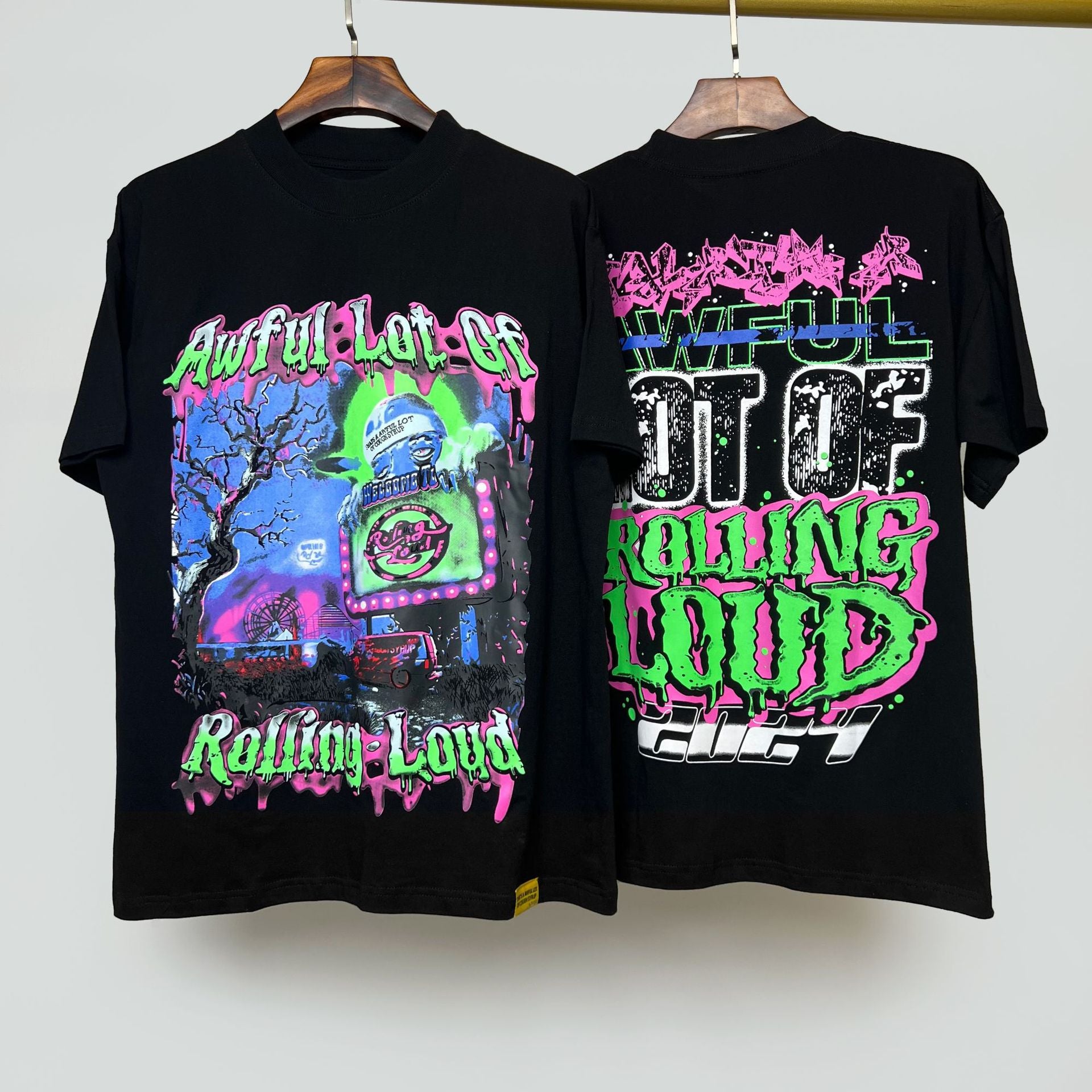 ALOCS Cough Syrup Letter Graphic Short Sleeve Tee Streetwear Unisex