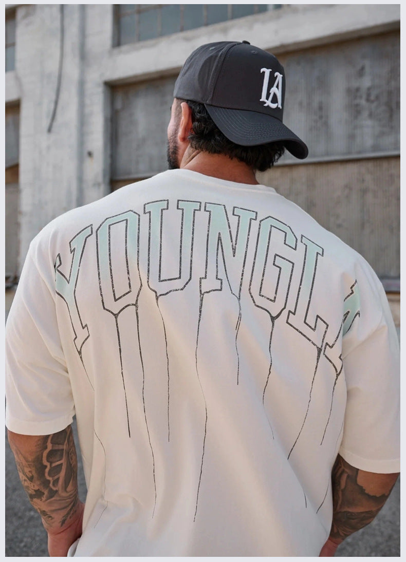 YOUNGLA W428 Drip Oversized Tee