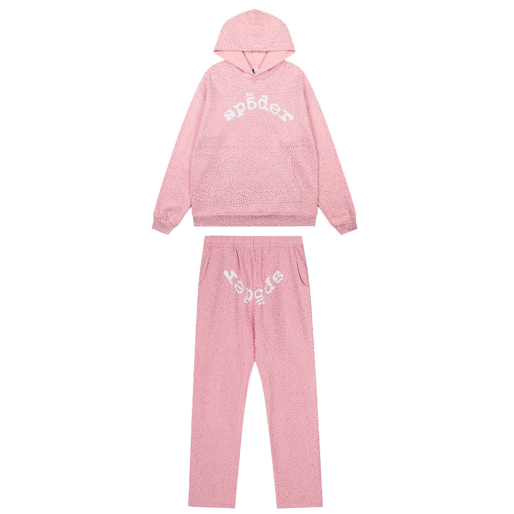 Sp5der VVS Full Rhinestone Hoodie & Sweatpants Tracksuit Set
