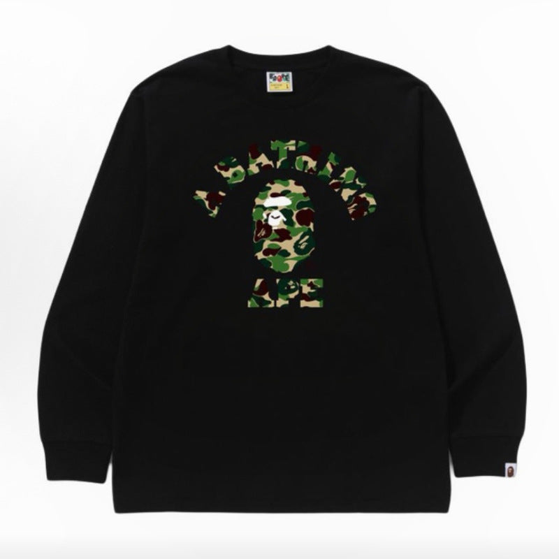 Bape Multi‑Ape‑Head Graphic Oversized Long Sleeve Tee Streetwear