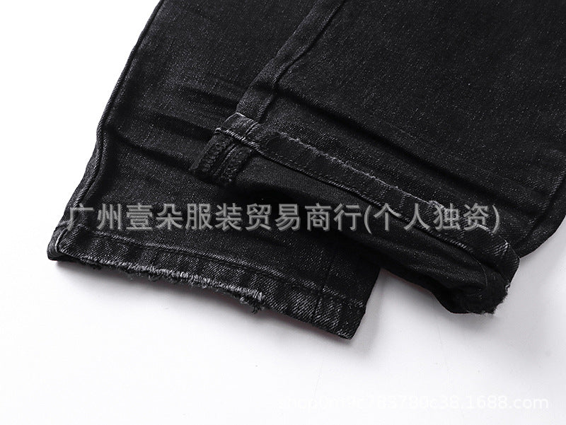 Amiri Washed Distressed Embroidered Slim Tapered Denim Jeans Unisex