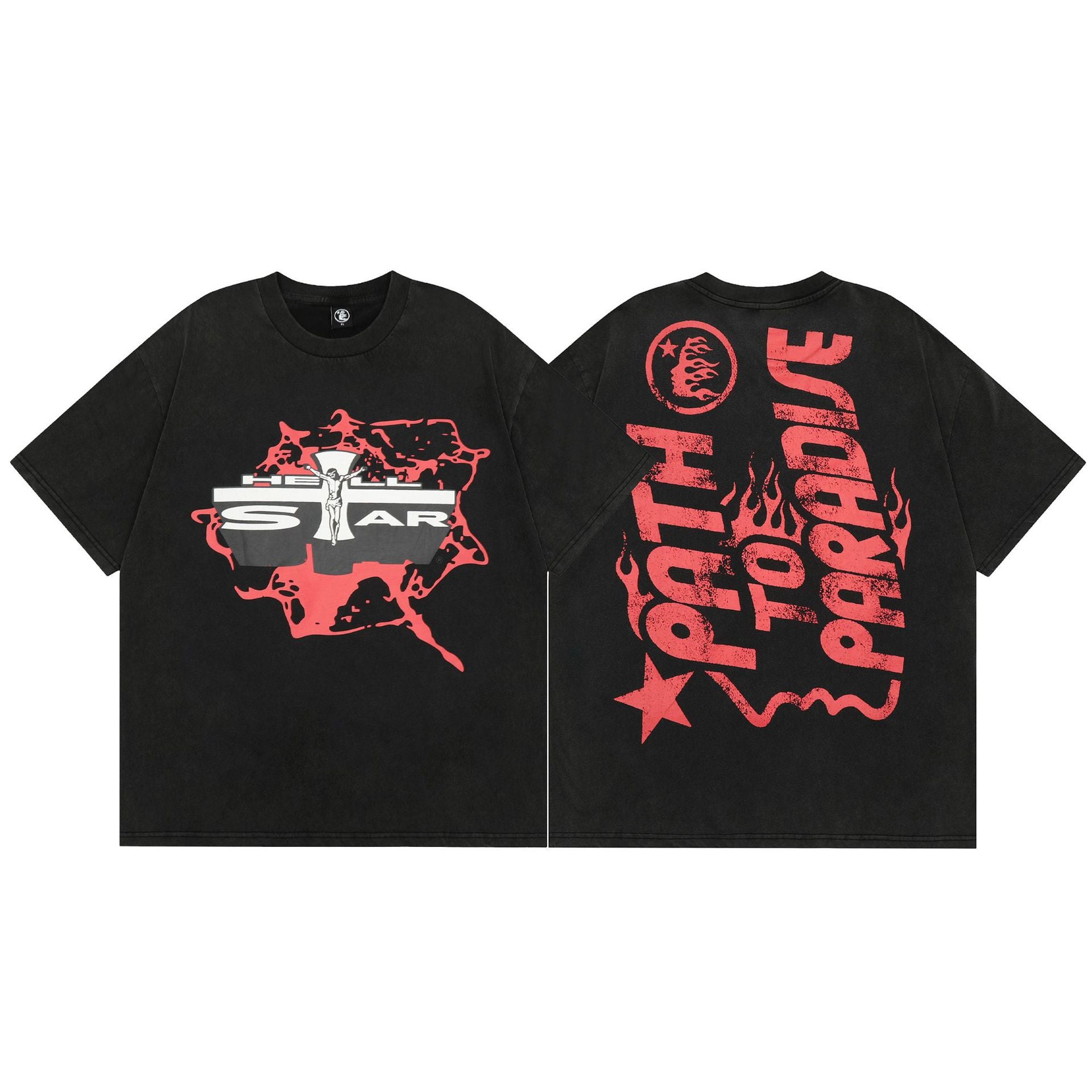 Hellstar Multi‑Graphic Print Crew Neck Short Sleeve Tee Unisex