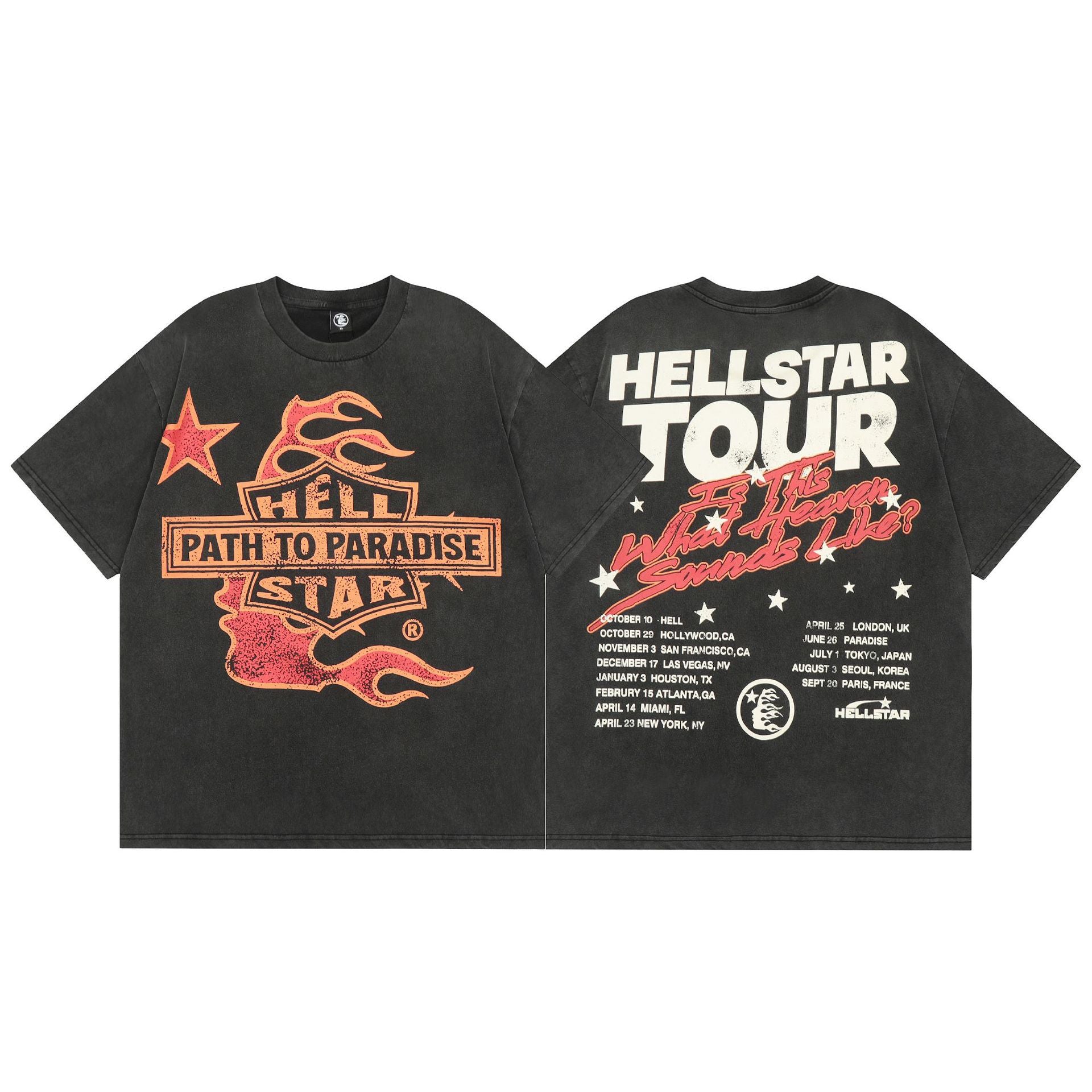 Hellstar Multi‑Graphic Print Crew Neck Short Sleeve Tee Unisex