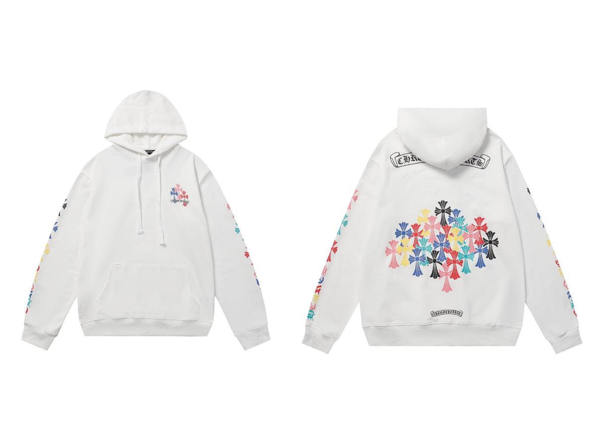 Chrome Hearts Horseshoe Cross Hoodie Goth Streetwear Graphic Pullover