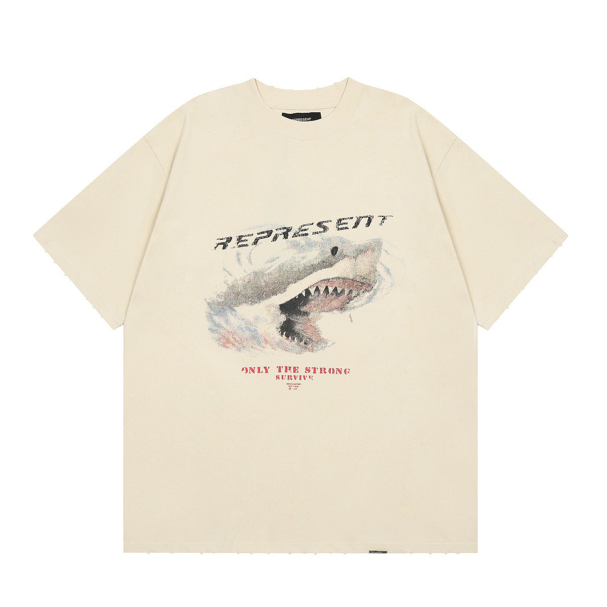 Represent Shark Washed Graphic Oversized Tee Streetwear Unisex