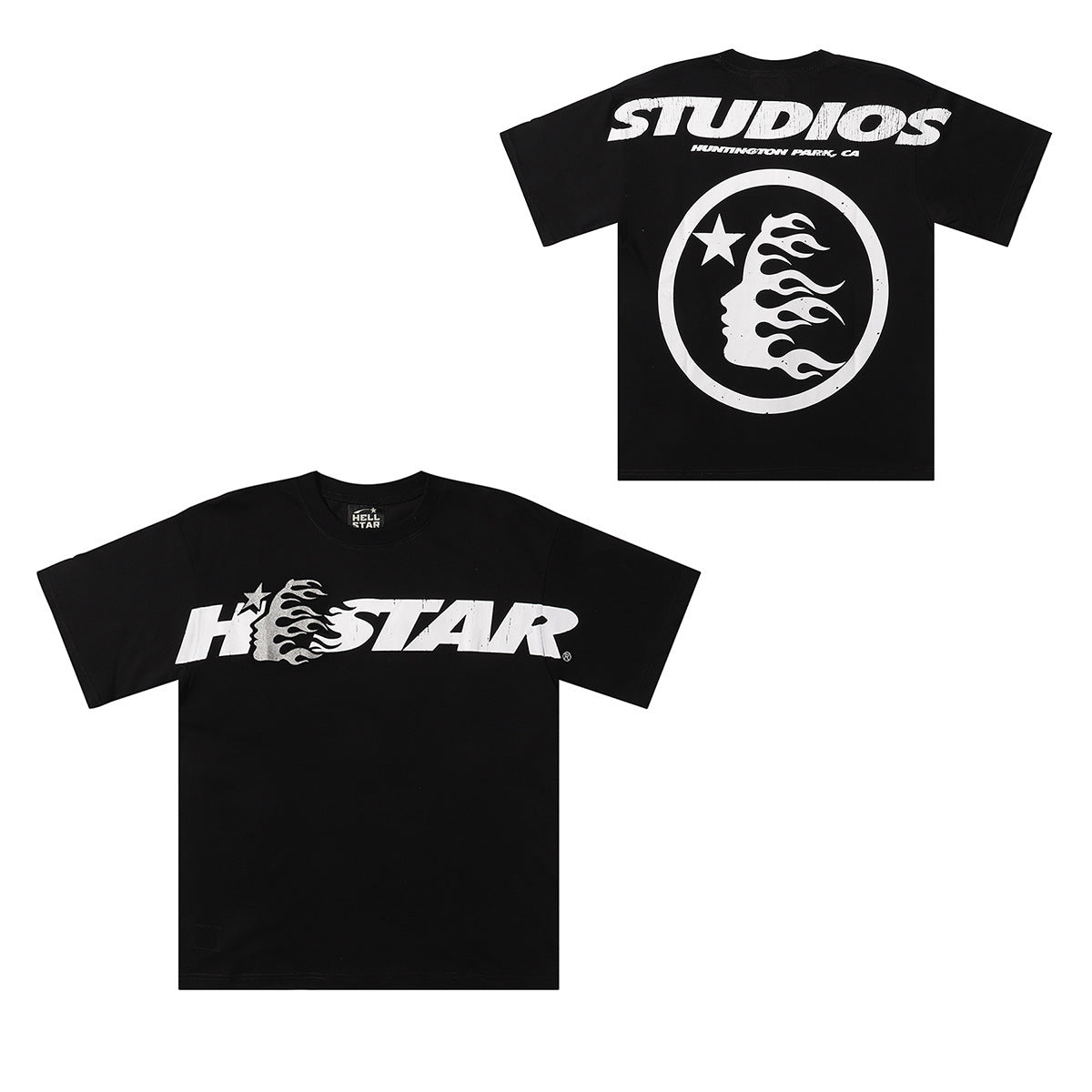 Hellstar Series Vintage Graphic Print Loose Unisex Streetwear T-Shirt