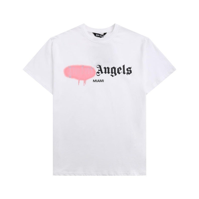 Palm Angels Heart Letter Graphic Short Sleeve Tee Streetwear Unisex