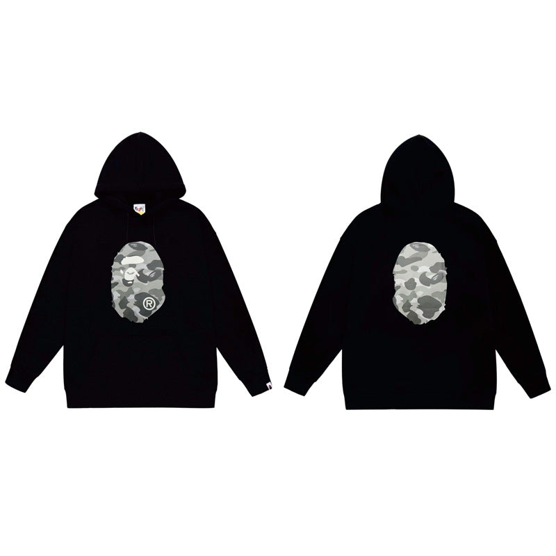 BAPE Ape Head Graphic Hoodie Camo Print Loose Cotton Pullover