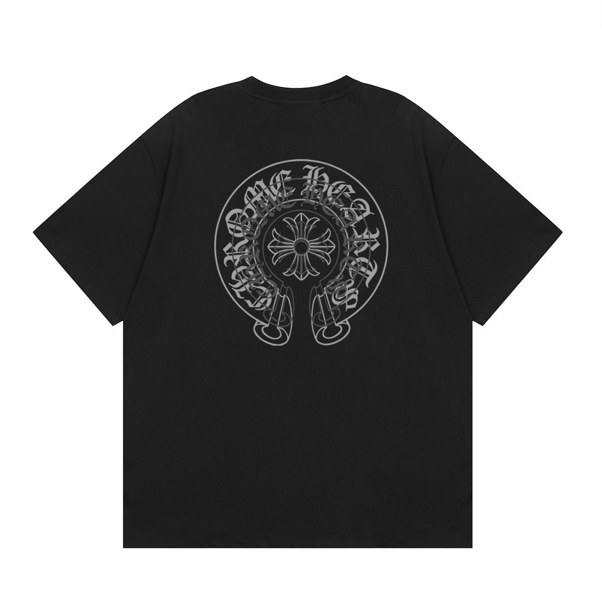 Chrome Hearts Multi‑Cross Horseshoe Graphic Oversized Tee Streetwear