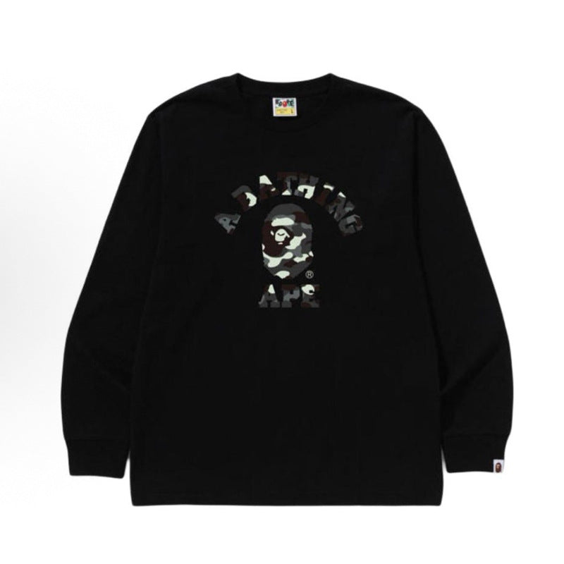 Bape Baby Milo Camo Ape Head Graphic Oversized Long Sleeve Tee Street