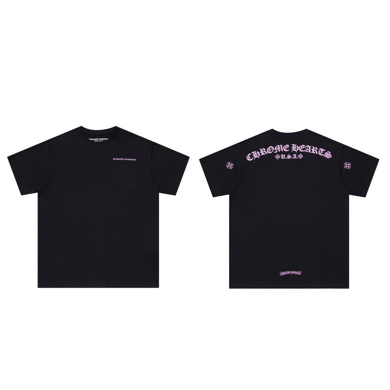 Chrome Hearts Horseshoe Cross Floral Crew Neck T‑Shirt Unisex