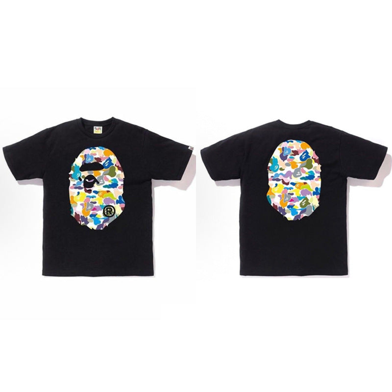 BAPE Ape Head Shark Print Loose Casual Unisex Short Sleeve T-Shirt