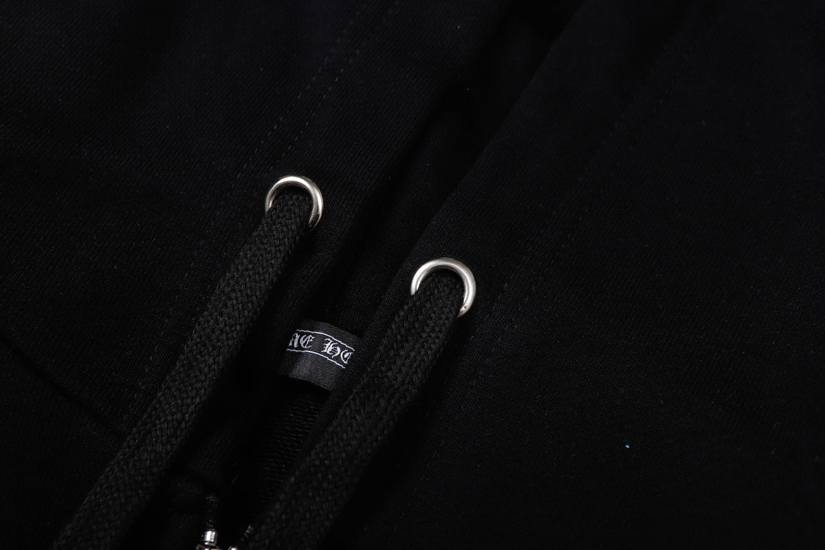 Chrome Hearts Scroll Cross Zip Up Hoodie Classic Street Hooded Jacket
