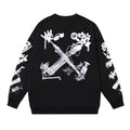 Off-White Multi Graphic Arrow Logo Unisex Crew Neck Sweatshirt