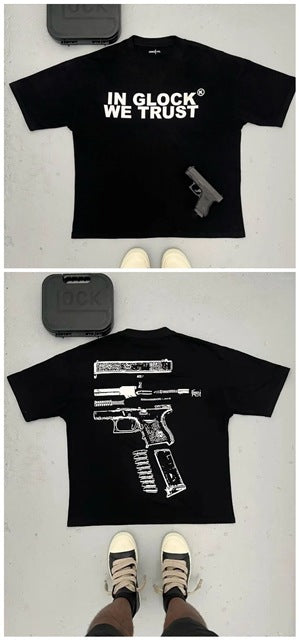 Kixkz Style Vintage Sports Totenkopf Grafik Unisex Oversized Streetwear Baumwoll-T-Shirt