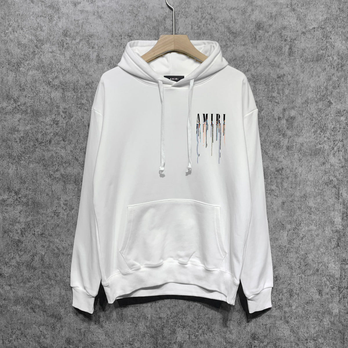 Amiri Paint Drip Logo Hoodie Men Oversized Streetwear Pullover