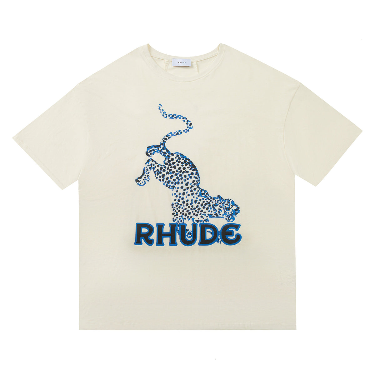 Rhude Graphic Tees Vintage High Street Loose Couple Crew Neck T-Shirt