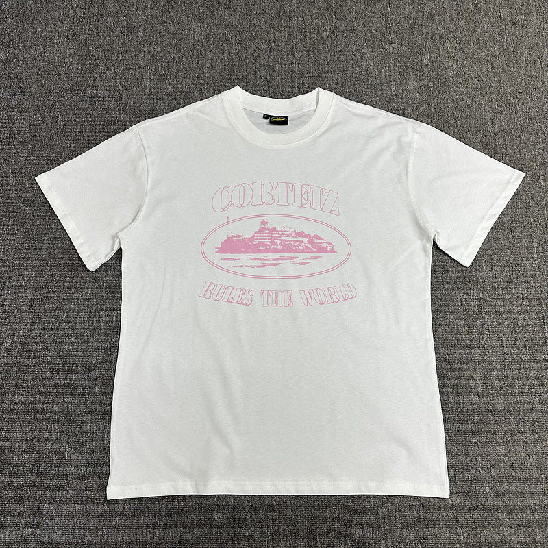 Corteiz Alcatraz Logo Letter Crew Neck Short Sleeve T‑Shirt Unisex
