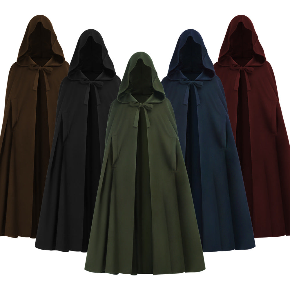 Halloween Medieval Hooded Cloak Hobbit Elf Renaissance Cosplay Cape