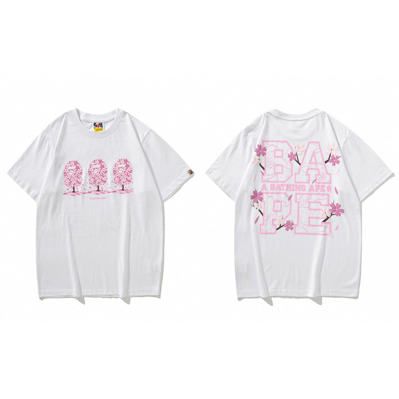 BAPE Ape Head Shark Print Loose Casual Unisex Short Sleeve T-Shirt