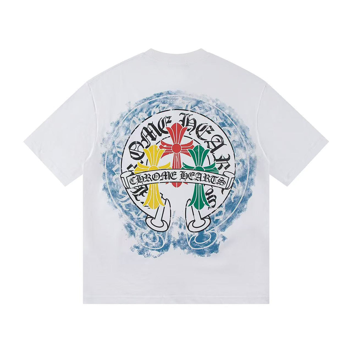 Chrome Hearts Horseshoe Cross Print Short Sleeve Tee Unisex