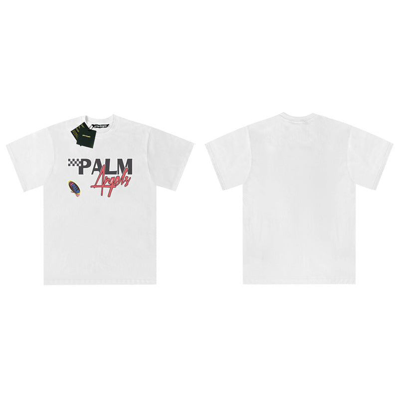 Palm Angels Graphic Print Tee Loose Crew Neck Streetwear T-Shirt