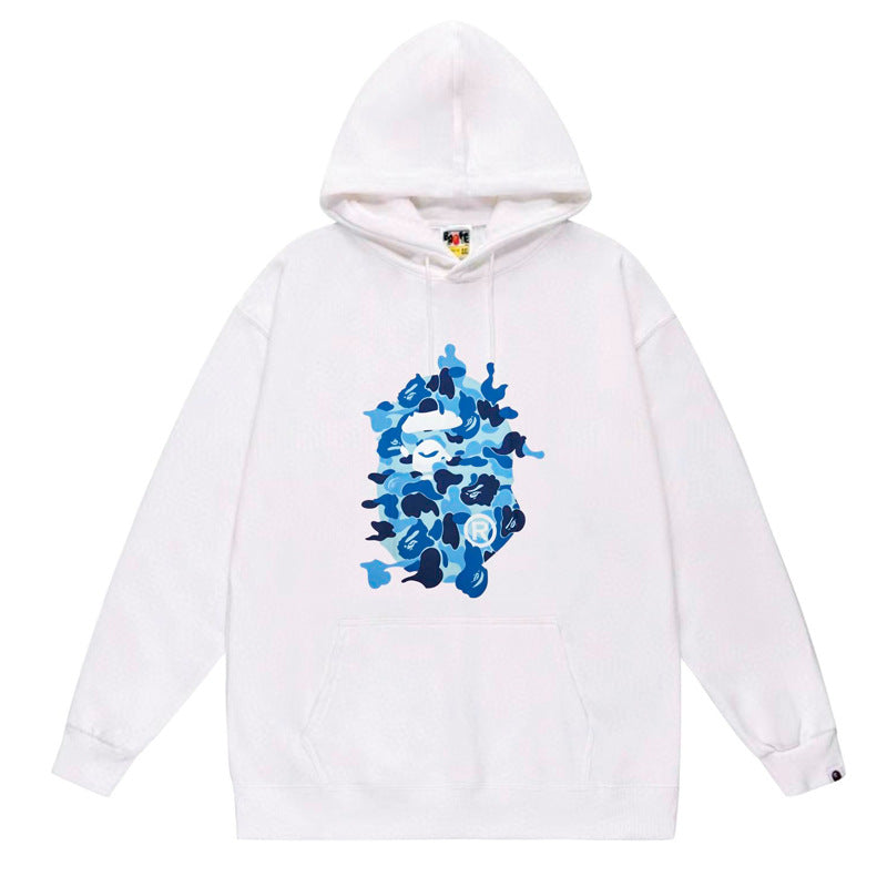 BAPE Ape Head Graphic Hoodie Camo Print Loose Cotton Pullover