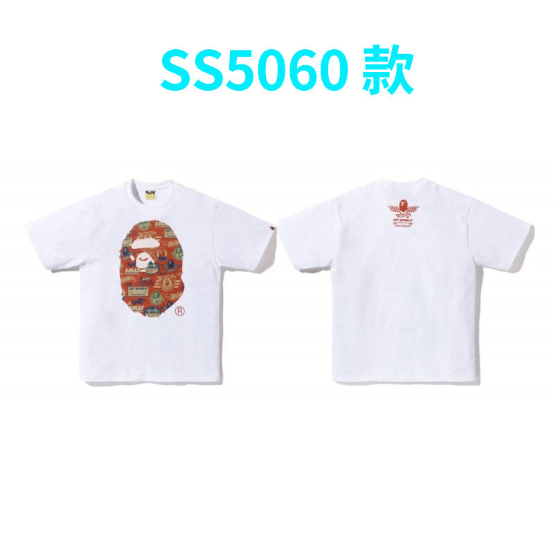 BAPE Shark Camo Graphic Tee Loose Unisex Streetwear T-Shirt