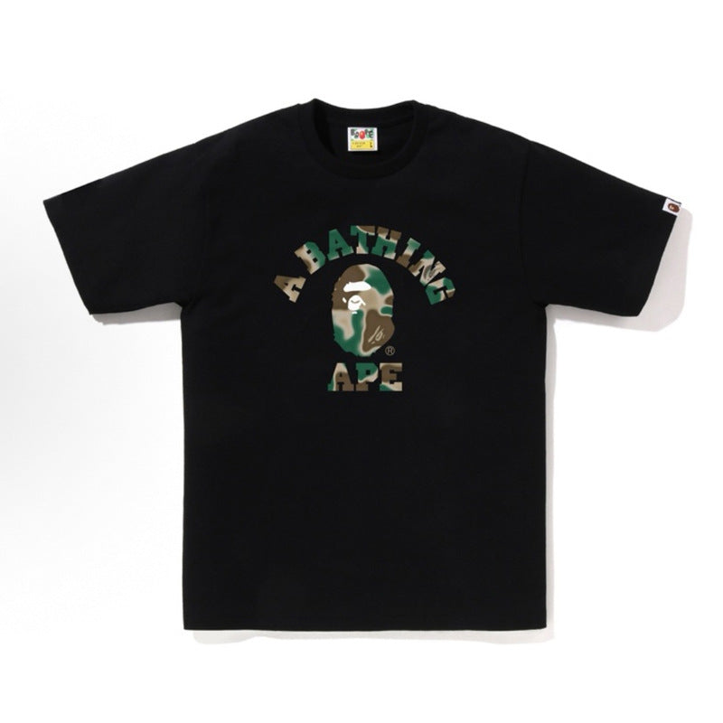 BAPE Ape Head Shark Print Loose Casual Unisex Short Sleeve T-Shirt