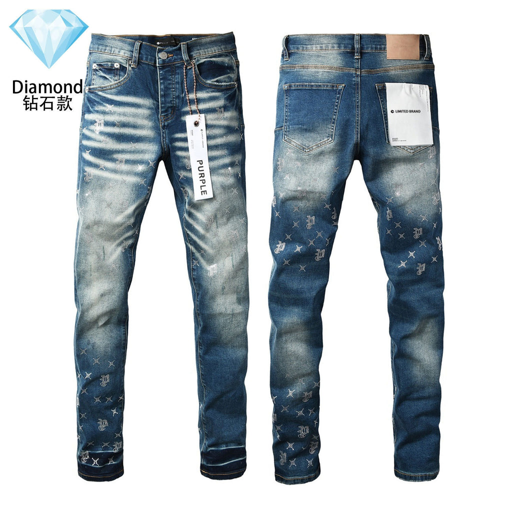 Purple Brand Rhinestone-Embellished Flared Jeans