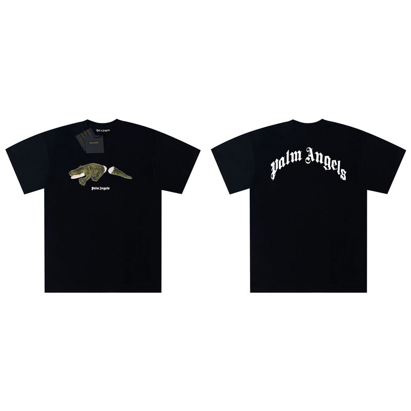 Palm Angels Graphic Print Tee Loose Crew Neck Streetwear T-Shirt