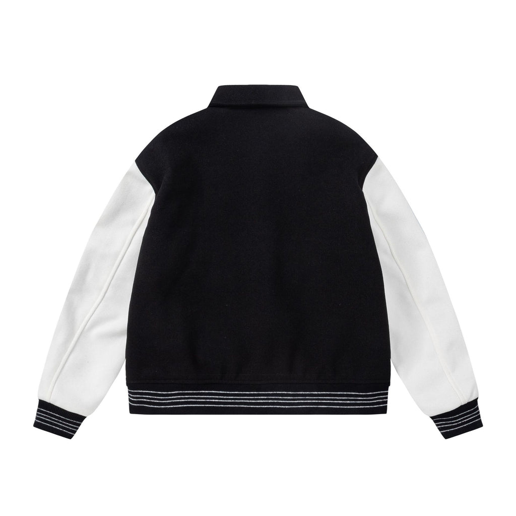 Amiri Bone Towel Embroidery Collared Varsity Jacket Unisex