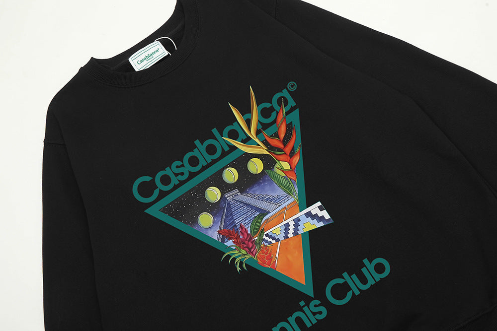 Casablanca Graphic Print Crew Neck French Terry Sweatshirt Unisex