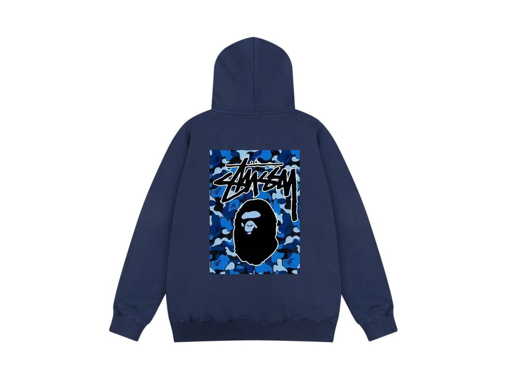 Stussy Zip Up Hoodie Multi Graphic Letter Print Streetwear Jacket