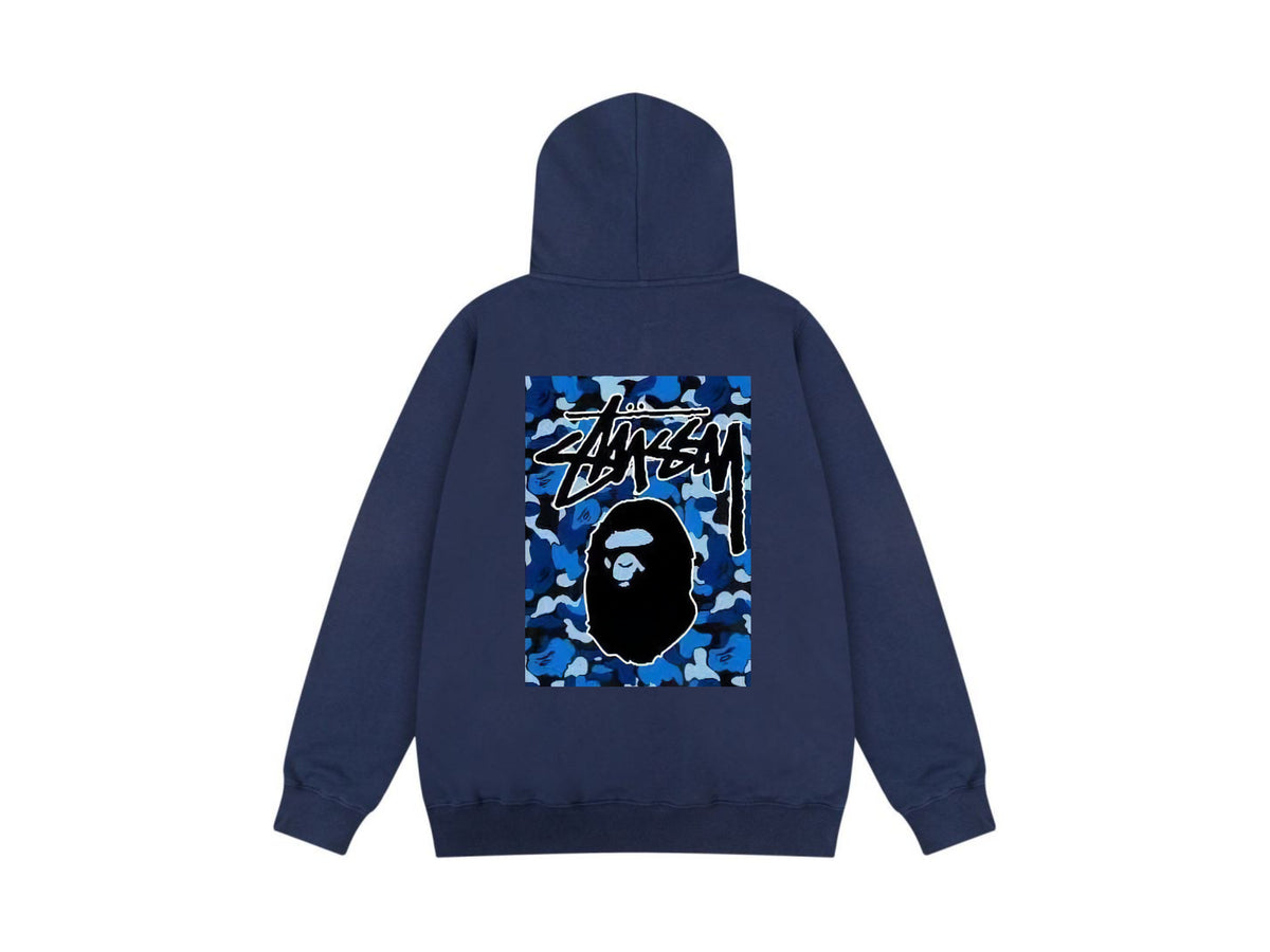 Stussy Zip Up Hoodie Multi Graphic Letter Print Streetwear Jacket