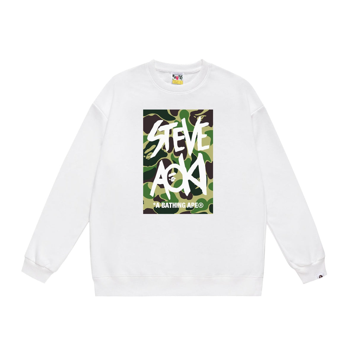 BAPE Crewneck Sweatshirt Ape Head Multi Graphic Street Pullover