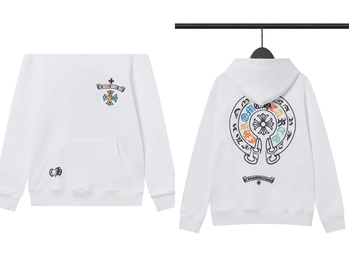 Chrome Hearts Horseshoe Cross Hoodie Goth Streetwear Graphic Pullover