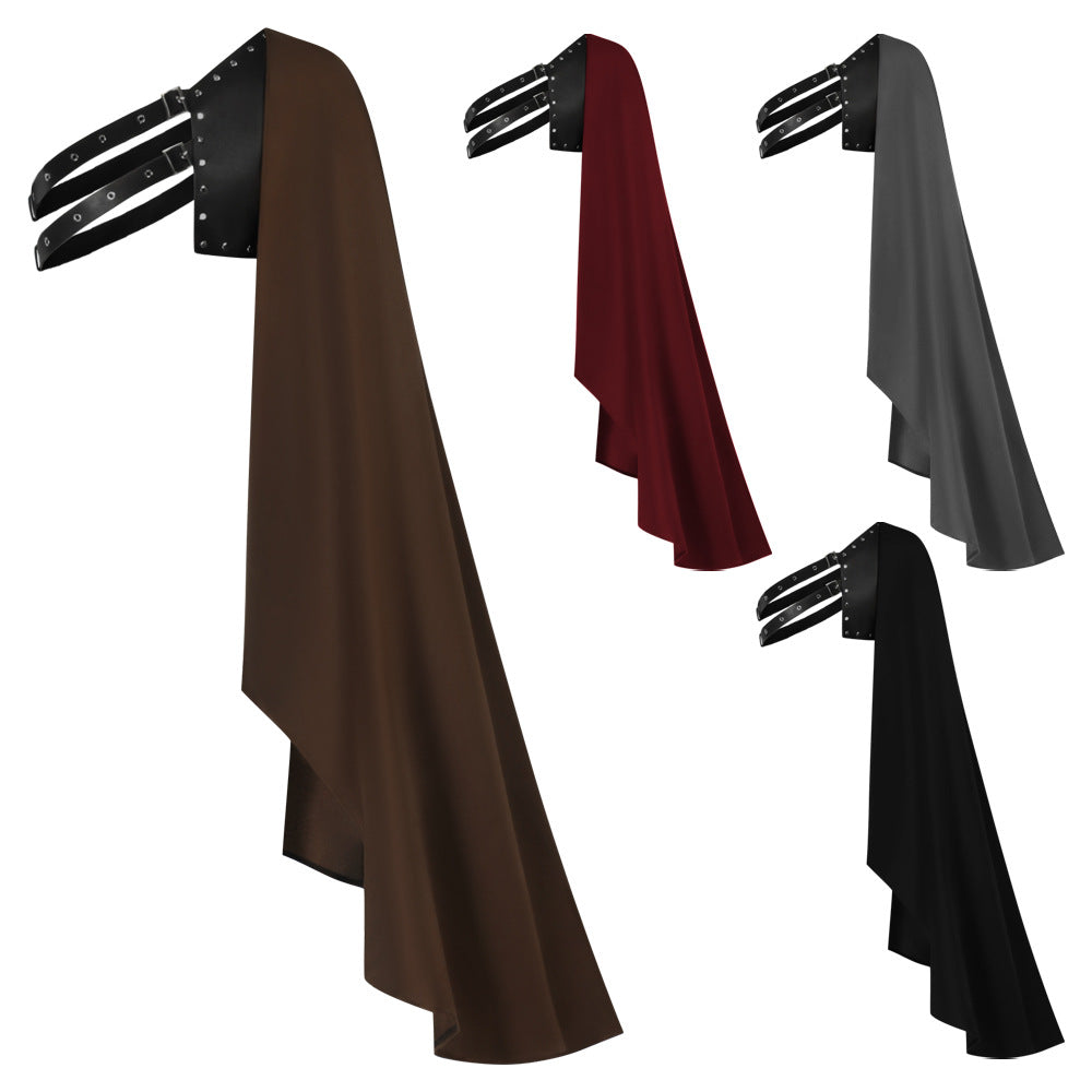 Halloween Medieval Knight Single Shoulder Cape Fantasy Cosplay Shawl