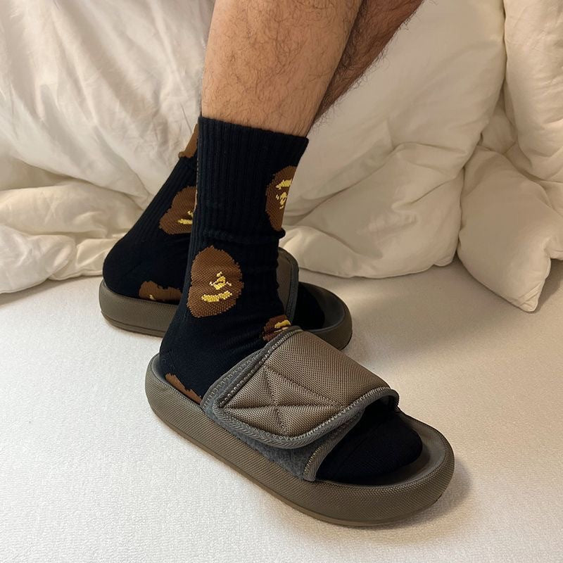 BAPE Ape Head Ribbed Crew Socks Multi Graphic Prints