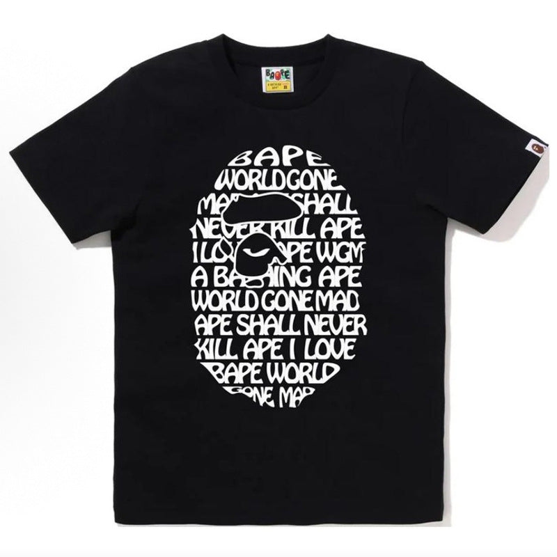 Bape Multi‑Graphic Ape Head Oversized Tee Streetwear Unisex