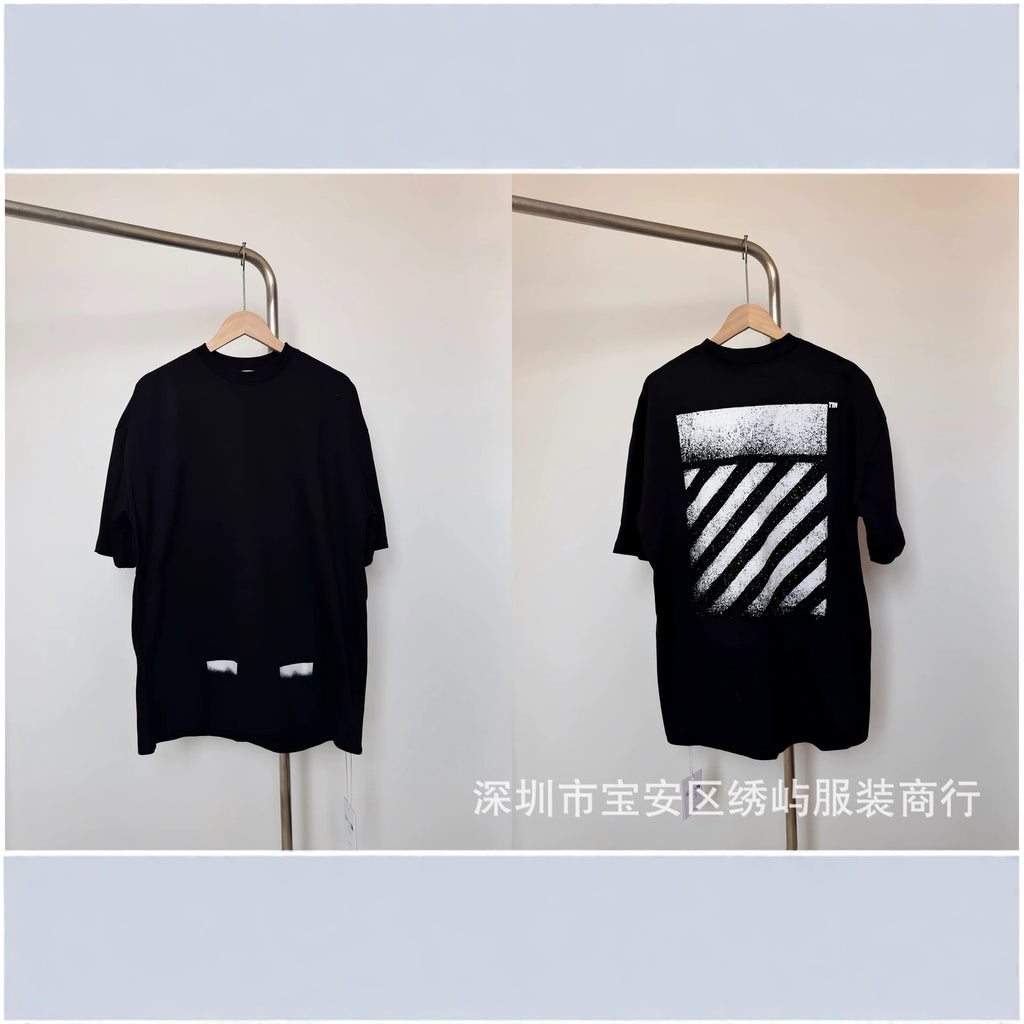 Off White Arrow Print Crew Neck Short Sleeve T Shirt Unisex