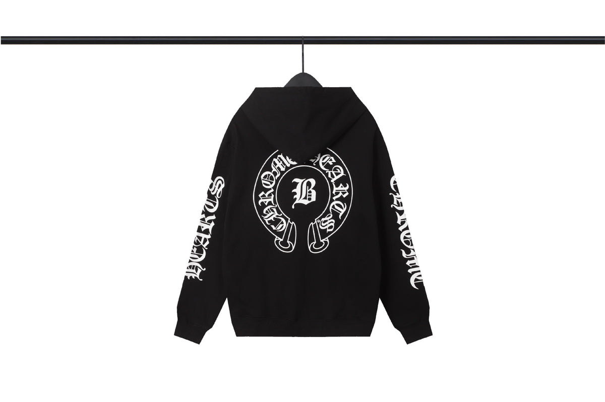 Chrome Hearts Multi‑Cross Sanskrit Graphic Oversized Hoodie Streetwear