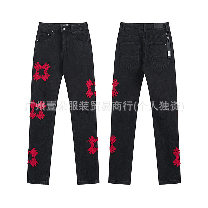 Amiri Jeans Washed Distressed Straight‑Leg Loose Unisex