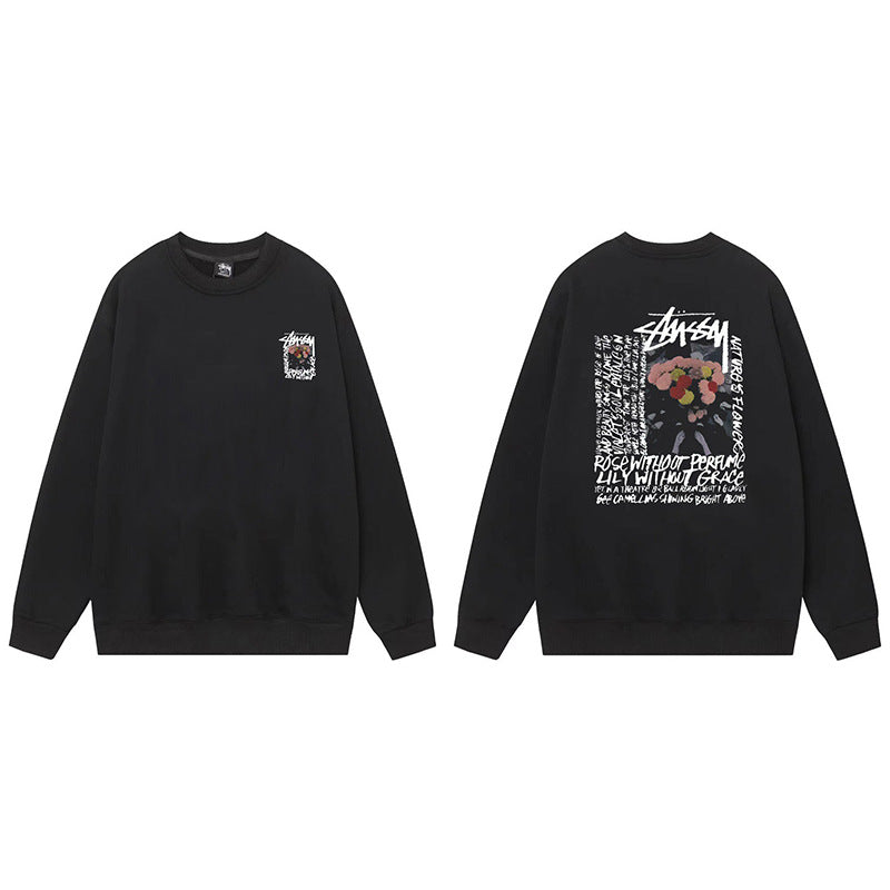 Stussy Graphic Crewneck Sweatshirt 8 Ball Dice Street Casual Pullover
