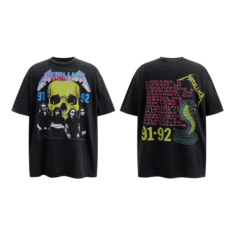 Saint Michael Vintage Washed Distressed Hole Loose Streetwear T-Shirt